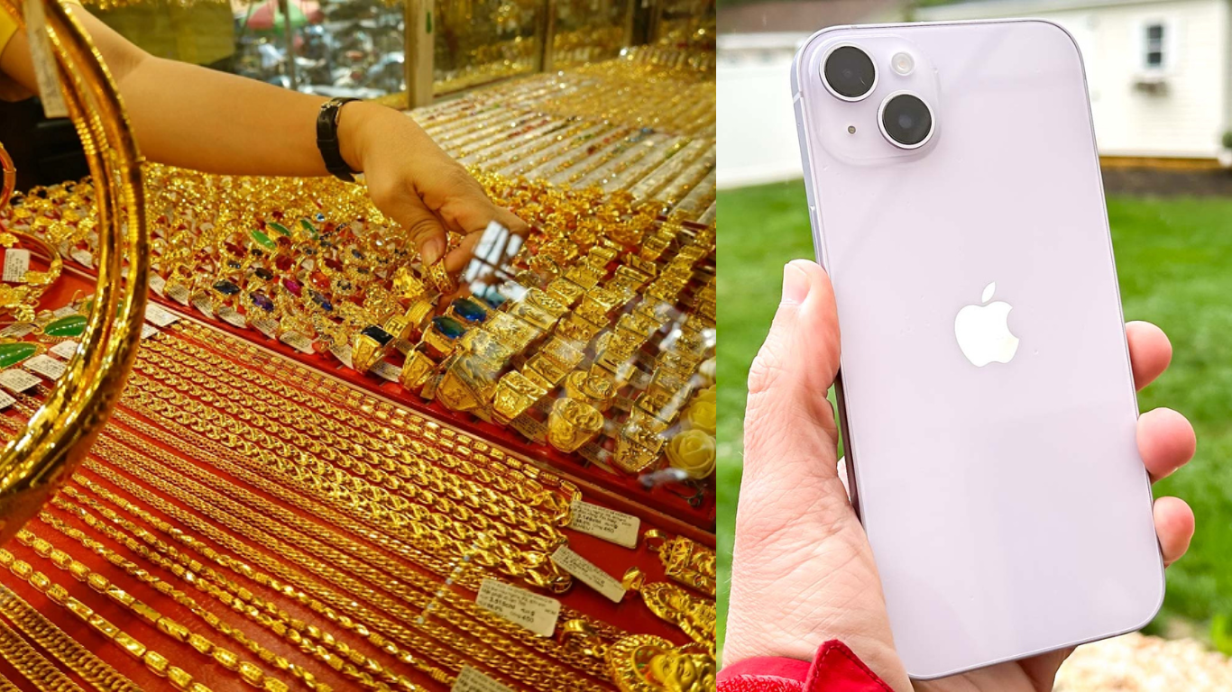 Gi&aacute; v&agrave;ng h&ocirc;m nay chiều 12/10: V&agrave;ng SJC, v&agrave;ng 9999 bất ngờ giảm tới nửa triệu đồng, iPhone 14 Plus hạ s&acirc;u