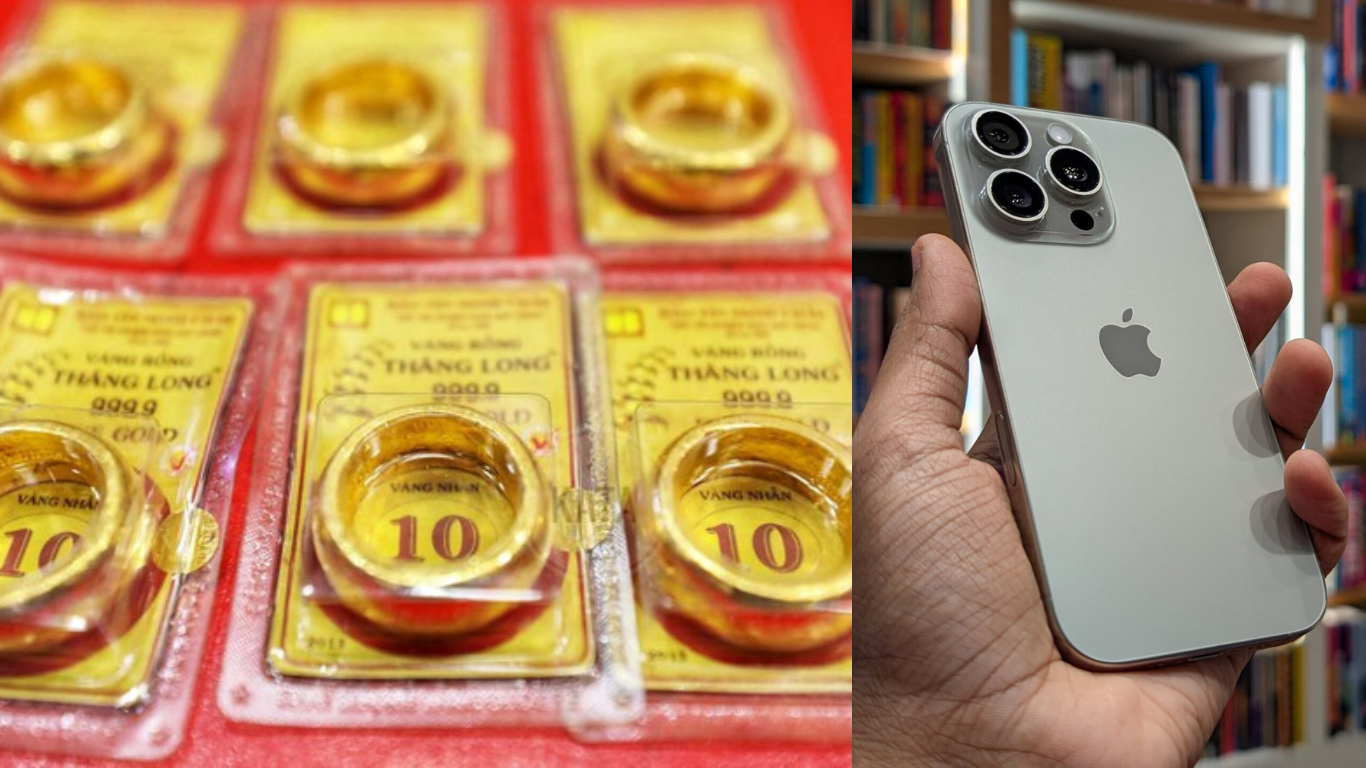 Gi&aacute; v&agrave;ng h&ocirc;m nay chiều 13/10 giảm s&acirc;u vẫn cao hơn v&agrave;ng thế giới gần 13 triệu đồng, iPhone 16 Pro hạ nhiệt