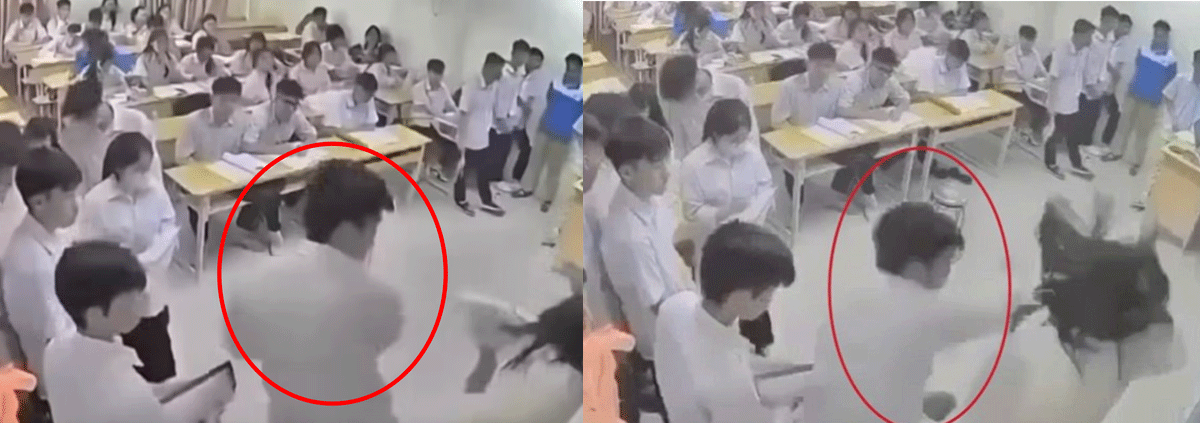Nh&agrave; trường l&ecirc;n tiếng clip nam sinh h&agrave;nh hung c&ocirc; gi&aacute;o ngay trong lớp học? Sở GD&ĐT H&agrave; Nội chỉ đạo khẩn