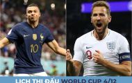 Lịch thi đấu World Cup 2022 hôm nay 4/12: Pháp đại chiến Ba Lan; Tuyển Anh đè bẹp Senegal?; Lịch WC