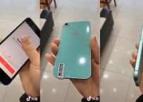 Lộ diện iPhone 9 màu xanh mint, viền iPhone 4, phím home, kích thước gọn gàng!