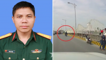Camera ghi lại khoảnh khắc thiếu tá Trần Văn Tùng lao xuống sông cứu người, đã rõ lý do nam thanh niên nghĩ quẩn