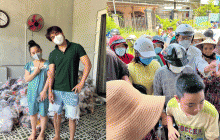 Lê Dương Bảo Lâm chia sẻ loạt ảnh người dân đến nhà nhận quà từ thiện do Quỳnh Quỳnh chuẩn bị