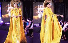 Hương Giang đẹp mê mẩn trong tà áo dài vàng quyền quý tại sự kiện 'Ao Dai Meet Thai Silk' ở Thái Lan