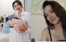 Xuất hiện cận ảnh mặt mộc của Minh Hằng sau 1 tháng sinh em bé, netizen tấm tắc khen ngợi