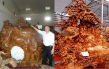 Tượng Phật Di Lặc nguyên khối nặng hơn 5 tấn: Làm từ loại gỗ thuộc top quý hiếm nhất Việt Nam 