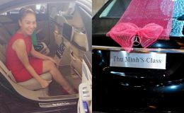 Thu Minh bất ngờ được chồng đại gia tặng xế hộp khủng Mercedes S-Class gắn tên riêng 