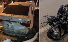 Honda Wave Alpha nát vụn sau cú tông trực diện Hyundai Grand i10, hai sinh viên tử vong thương tâm