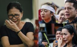 Minh Nhí rụng rời tay chân, Việt Trinh khóc cạn nước mắt báo tin tang sự, cả showbiz bàng hoàng