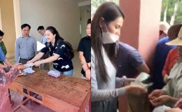 Hot lại clip Bảo Thy cúi đầu khi bỏ tiền túi đi từ thiện, thái độ khiến ai nấy so sánh với Thủy Tiên