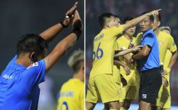 V.League 2022 xuất hiện biến căng, trọng tài bẻ còi sau khi sử dụng 'VAR phiên bản Việt Nam'