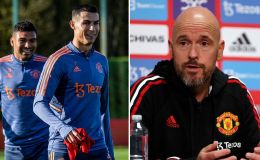 Phản ứng của Ronaldo ở buổi tập đầu tiên sau án phạt từ HLV Erik ten Hag