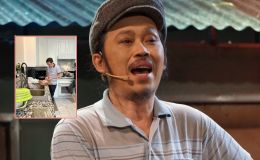 NSƯT Hoài Linh xuất hiện bên trời Tây, trổ tài nấu nướng cho con trai