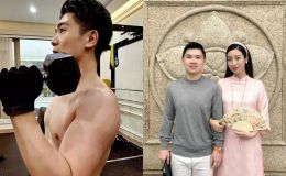 Ông xã Đỗ Mỹ Linh than thở dấu hiệu tuổi già, anh chồng lại khoe thân hình cực phẩm chuẩn 'soái ca'