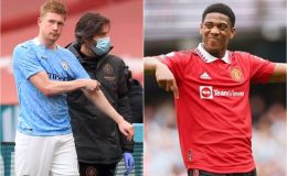 Tinh hình lực lượng MU và Man City - Chung kết Cúp FA: De Bruyne chấn thương, Martial vắng mặt