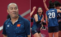 ĐT bóng chuyền nữ Việt Nam độc chiếm ngôi đầu ở ASIAD 2023, HLV Nguyễn Tuấn Kiệt có phản ứng khó tin