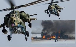 Hiện trường trực thăng Mi-28 của Nga bị rơi, 2 phi công tử nạn