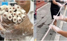 Căng: Tiktoker ‘Thế lòng se điếu’ khoe cỗ lòng se điếu dài 40m chính thức ‘gặp biến’