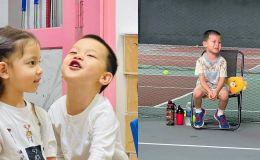 Biểu cảm siêu 'cưng' của cặp song sinh nhà Hồ Ngọc Hà khi 'bị bắt' ra sân chơi Pickleball