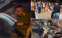 Camera ghi lại cảnh tượng kinh hoàng vụ tài xế là công an gây tai nạn liên hoàn ở Bắc Ninh