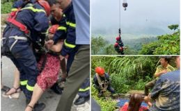Thót tim quá trình cứu sống 2 ông bà lớn tuổi đi tham quan Vườn Quốc gia Ba Vì bị lao xuống vực