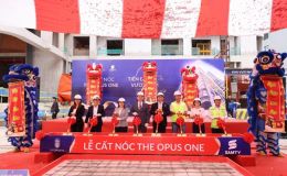 Vinhomes và Samty tổ chức lễ cất nóc 4 tòa tháp The Opus One, dư kiến bàn giao từ quý I/2026
