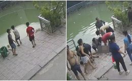 Clip 2 bé trai bị đuối nước vì nhảy xuống hồ vớt bóng, 5 phút thời điểm ‘vàng’ nhưng không ai nhận ra