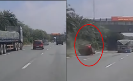 Camera ghi lại cảnh gây phẫn nộ: Xe tải phóng ẩu, húc Kia Morning xoay vòng rồi thản nhiên bỏ đi