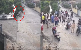 Camera ghi lại cảnh 2 cháu bé đạp xe lao thẳng xuống mương, phép màu xuất hiện chỉ trong tích tắc