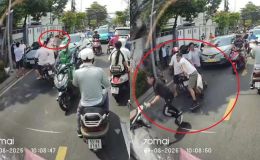 Clip hỗn chiến ở Khánh Hội: Ô tô chắn ngang đường, 4 người lao vào ẩu đả giữa phố Sài Gòn