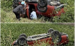 Thót tim cảnh người phụ nữ mang thai lái xe bán tải đâm loạt cọc tiêu rồi lao xuống sông ở Nghệ An