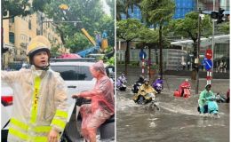 Công an cảnh báo nóng những tuyến tuyến đường ngập lụt, ùn tắc ở Hà Nội do ảnh hưởng từ bão số 5