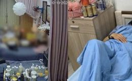 Camera ghi lại cảnh người phụ nữ và con trai bị chồng cũ hành hung vì đi sinh nhật 'không xin phép'