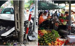 Nguyên nhân vụ nữ tài xế tông xe máy văng lên sạp trái cây khiến 2 người bị thương, chỉ dừng lại khi va vào trụ điện