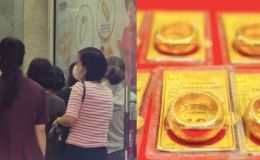 Cảnh tượng hiếm thấy tại tiệm vàng, giá tăng vùn vụt khiến khách hàng 'đứng ngồi không yên'