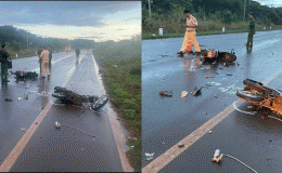 Vụ 2 xe máy va chạm mạnh ở Gia Lai lúc rạng sáng: 4 thiếu niên thương vong, hiện trường gây ám ảnh