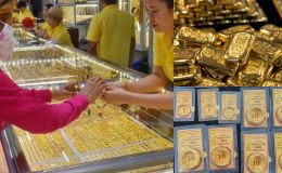 Giá vàng 23/11 ‘bùng nổ’: Vàng miếng tăng mạnh, vàng nhẫn SJC điều chỉnh trái chiều, vàng thế giới khó theo kịp