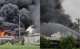 Cháy lớn Hải Phòng bùng phát dữ dội tại công ty giày da, khói đen cuồn cuộn bao trùm nhà xưởng rộng nghìn mét vuông