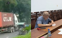 Ngang nhiên lái container ngược chiều ở TP.HCM, tài xế khai điều khó tin