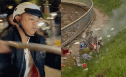 Camera ghi lại cảnh nhóm thanh niên chửi bới thô tục, dọa đánh và ném gánh hàng rong ở Đà Lạt gây cháy