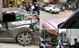 Hiện trường tan hoang vụ tai nạn liên hoàn trên quốc lộ 1A khiến 6 xe ô tô cùng lúc va chạm mạnh