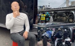 Hé lộ kết quả nồng độ cồn của tài xế ô tô gây tai nạn liên hoàn rồi lật nghiêng ở Ngã Tư Sở