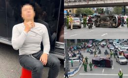 Lý lịch bất ngờ của tài xế vụ ô tô con lật nghiêng ở Ngã Tư Sở, dương tính với loại ma túy nào?