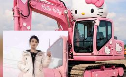Nữ tài xế gây bão mạng với chiếc máy xúc Hello Kitty màu hồng, hé lộ câu chuyện làm nghề thú vị