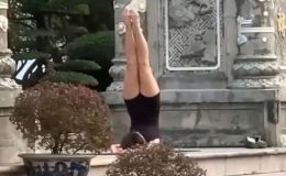 Dậy sóng clip người phụ nữ tập yoga gây phản cảm trước cổng chùa tại Đà Nẵng