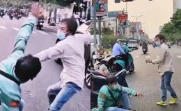 Công an vào cuộc vụ 2 người đàn ông đánh nhau giữa đường tại TP.HCM, 1 người mặc áo xe ôm công nghệ