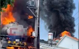 Clip giải cứu hàng chục cháu bé trong vụ cháy xe bồn kinh hoàng ở TPHCM