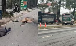 Hiện trường thương tâm vụ CSGT tử vong tại chỗ khi 2 xe tải va chạm ở Thái Nguyên, hé lộ nguồn cơn