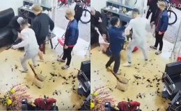Rúng động clip nhóm người đòi nợ mang theo vật giống súng, camera ghi lại màn hành hung dã man