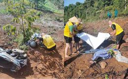 Hiện trường thương tâm 2 vợ chồng cùng 1 con nhỏ thiệt mạng khi đi chúc Tết: Cả nhà rơi xuống vực sâu